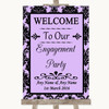 Lilac Damask Welcome To Our Engagement Party Personalized Wedding Sign