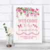 Pink Rustic Wood Welcome To Our Engagement Party Personalized Wedding Sign