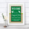 Red & Green Winter Welcome To Our Engagement Party Personalized Wedding Sign