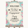 Vintage Shabby Chic Rose Welcome To Our Engagement Party Wedding Sign