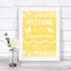 Yellow Burlap & Lace Welcome To Our Engagement Party Personalized Wedding Sign