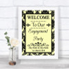 Yellow Damask Welcome To Our Engagement Party Personalized Wedding Sign