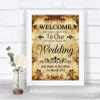 Autumn Vintage Welcome To Our Wedding Personalized Wedding Sign