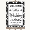 Black & White Damask Welcome To Our Wedding Personalized Wedding Sign