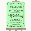 Green Welcome To Our Wedding Personalized Wedding Sign