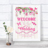 Pink Rustic Wood Welcome To Our Wedding Personalized Wedding Sign