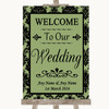 Sage Green Damask Welcome To Our Wedding Personalized Wedding Sign