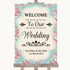 Vintage Shabby Chic Rose Welcome To Our Wedding Personalized Wedding Sign