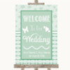 Winter Green Welcome To Our Wedding Personalized Wedding Sign