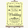 Yellow Welcome To Our Wedding Personalized Wedding Sign