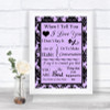 Lilac Damask When I Tell You I Love You Personalized Wedding Sign