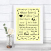 Yellow When I Tell You I Love You Personalized Wedding Sign