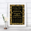 Black & Gold Damask Who's Who Leading Roles Personalized Wedding Sign