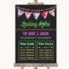 Bright Bunting Chalk Who's Who Leading Roles Personalized Wedding Sign