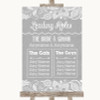 Grey Burlap & Lace Who's Who Leading Roles Personalized Wedding Sign
