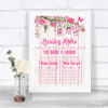 Pink Rustic Wood Who's Who Leading Roles Personalized Wedding Sign