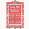 Red Winter Who's Who Leading Roles Personalized Wedding Sign