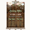 Rustic Floral Wood Who's Who Leading Roles Personalized Wedding Sign