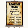 Western Who's Who Leading Roles Personalized Wedding Sign