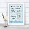 Blue Shabby Chic Wishing Well Message Personalized Wedding Sign Blue Shabby Chic Wishing Well Message Personalized Wedding Sign