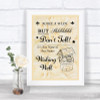 Cream Roses Wishing Well Message Personalized Wedding Sign