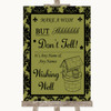 Olive Green Damask Wishing Well Message Personalized Wedding Sign