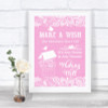 Pink Burlap & Lace Wishing Well Message Personalized Wedding Sign