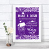 Purple Burlap & Lace Wishing Well Message Personalized Wedding Sign