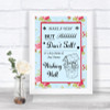 Shabby Chic Floral Wishing Well Message Personalized Wedding Sign
