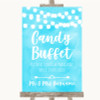 Aqua Sky Blue Watercolour Lights Candy Buffet Personalized Wedding Sign