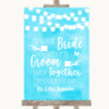 Aqua Sky Blue Watercolour Lights Friends Of The Bride Groom Seating Wedding Sign