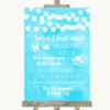 Aqua Sky Blue Watercolour Lights Pick A Prop Photobooth Wedding Sign