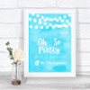 Aqua Sky Blue Watercolour Lights Toilet Get Out & Dance Wedding Sign