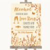 Autumn Leaves Alcohol Bar Love Story Personalized Wedding Sign