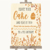Autumn Leaves Have Your Cake & Eat It Too Personalized Wedding Sign