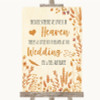 Autumn Leaves Heaven Loved Ones Personalized Wedding Sign