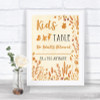 Autumn Leaves Kids Table Personalized Wedding Sign