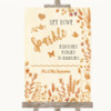 Autumn Leaves Let Love Sparkle Sparkler Send Off Personalized Wedding Sign