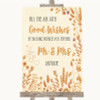 Autumn Leaves Blow Bubbles Personalized Wedding Sign