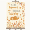 Autumn Leaves Photobooth This Way Right Personalized Wedding Sign