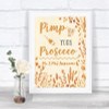Autumn Leaves Pimp Your Prosecco Personalized Wedding Sign