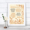 Autumn Leaves Romantic Vows Personalized Wedding Sign