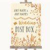 Autumn Leaves Card Post Box Personalized Wedding Sign