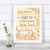 Autumn Leaves Thank You Bridesmaid Page Boy Best Man Personalized Wedding Sign