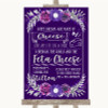 Purple & Silver Cheeseboard Cheese Song Personalized Wedding Sign