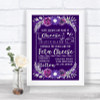 Purple & Silver Cheeseboard Cheese Song Personalized Wedding Sign