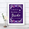 Purple & Silver Daddy Here Comes Your Bride Personalized Wedding Sign