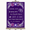 Purple & Silver Dancing Shoes Flip Flops Personalized Wedding Sign