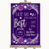 Purple & Silver Date Jar Guestbook Personalized Wedding Sign