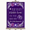 Purple & Silver Flip Flops Dancing Shoes Personalized Wedding Sign